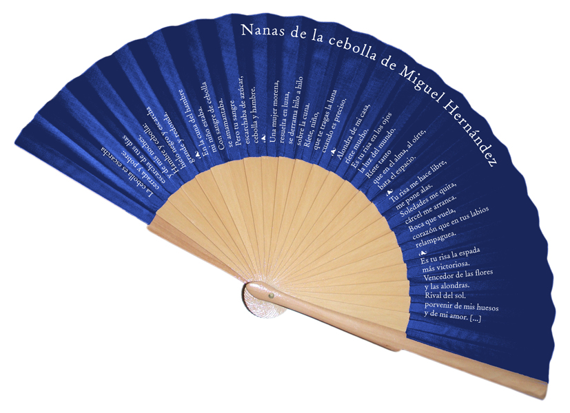 Abanico Rosalia de Castro. Blanco. Fabiola Garrido